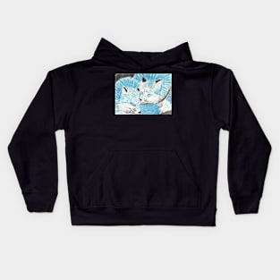 Sweet Blue foxes Kids Hoodie